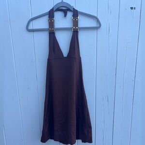 VIX Halter Swim Dress Leather Detail XS/S